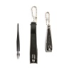 Kellermann 3 Swords Kellermann Toenail and Nail Clippers Tweezers in Black and Silver 3 Piece Photo