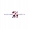 Lucid 925 Sterling Silver 4 Claw Morganite Micro Zircon Engagement Ring Photo