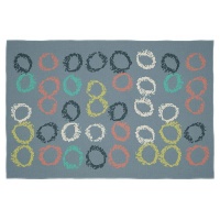 Cape Art Kids Multi Color Chalk Circle Pattern Rectangular Rug