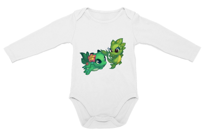 Photo of PepperSt Long Sleeve Baby Grow - Babies Dragon - White