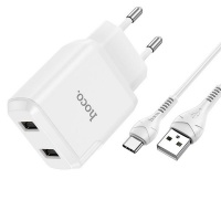 Hoco Wall charger “N7 Speedy” dual port EU set with cable