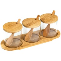 TRENDZ Seasoning Jar Set with Bamboo tray