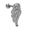 Androgyny Stainless Steel Wing Cartilage Stud Set With Cubic Zirconias Photo