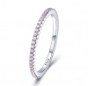Lucid 925 Sterling Silver Pink Zircon Eternity Minimalist Ring-Silver Photo
