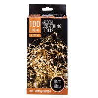 String Lights Indoor Warm White 10 m 100 LED 3 Pack