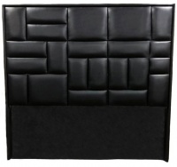 Decorist Home Gallery Modern Black Leather Headboard King Size
