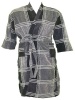 Bunty's Checked Grey Velvet Bathrobe 400GSM Photo