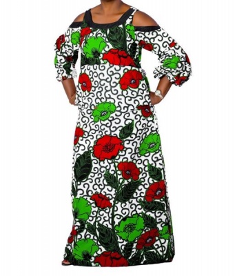 Photo of Royalty Collections Women's Green Refifi African Print Maxi Dress