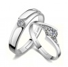 SilverCity 925 Sterling Silver Plated Zircon Eternity Opening Ring Set Photo