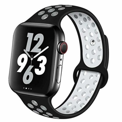 Photo of Apple 42mm Watch Soft Silicone Band - Black & White