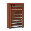 9 Tier Fabric Shoe Rack - Brown Photo