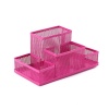 Metal Mesh Home Office Desk Mail Organizer File Holders-Red Photo