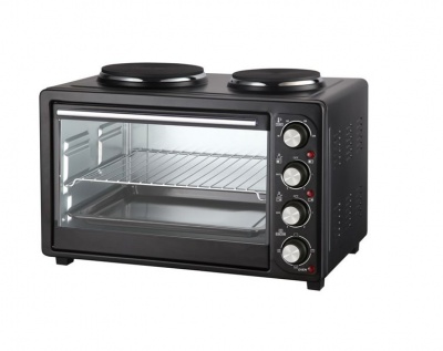 AIM 30l Compact Mini Oven with 2 Hot Plates