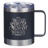 Christian Art Gifts Be Strong Ephesians 6:10 Black -Stainless Steel Camp Style Mug Photo