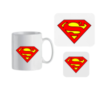Mug Coaster and Mouse Pad Combo Superman
