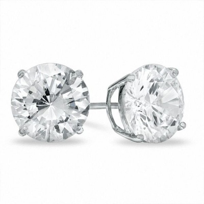 Photo of Genuine Sterling Silver 925 6mm Cubic Zirconia Earrings