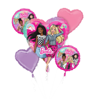 Barbie Balloon Bouquet 5 Piece Superhero Party Foil Birthday Kids Girls