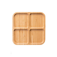 Wooden Bamboo Serving Tray with 4 Grid Design