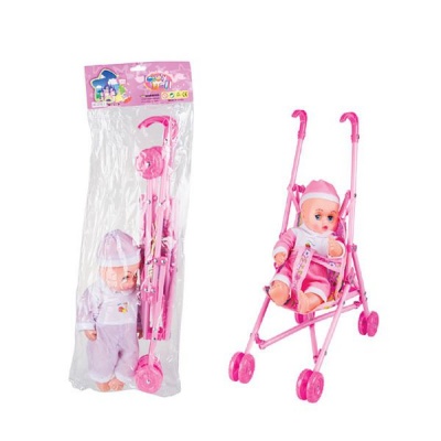 Photo of Bulk Pack x 2 Baby Doll 28cm With Sound & Stroller