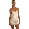 Luda Avenue Satin Night Gown Sleepwear Ladies Dress Rose Gold Cream Photo