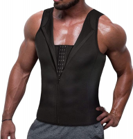 Mens Compression Vest Shapewear With Hook and Zip Fasteners