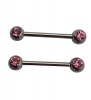 Fabulae Pink Jewelled Nipple Ring Set Kelly Photo