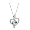 Minufly Elegant Heart Pendant Necklace with Swarovski Crystal Photo