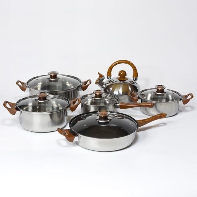 12 Piece Stainless Steel Cookware Pot New Type Cookware Set
