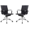 The Office Chair Corp TOCC Black Ribbed PU Leather Medium Back Office Chair Photo