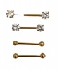 Fabulae Gold Steel Nipple Bar Set Modesty Piercing Aftercare Photo