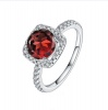 Classic Garnet Halo Ring - Round Brilliant Photo