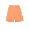 Quiz Ladies Woven Gold Button Shorts - Coral Photo