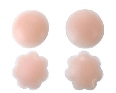 Photo of 2 Nipple Silicone Pad Nude Reusable Silicone Pasties Set Boob Pad Round and Star