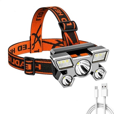GLS Rechargeable 4 Sided Waterproof 9 LED Headlamp