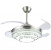 JNC-Silver Crystal Invisible Ceiling Fan Light with Remote Photo