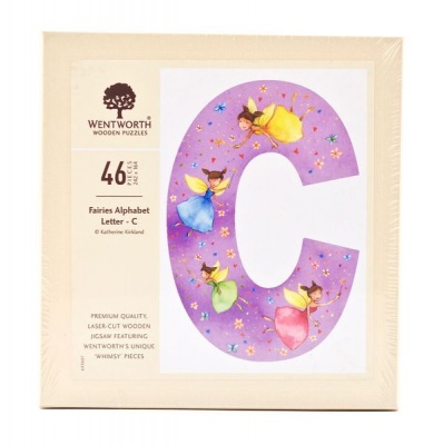 Photo of Wentworth Fairies Letter C - 46 Piece Kids Alphabet Wooden Shaped Jigsaw Puzzle
