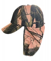 Pink Camouflage Oak Tree Fishing Cap with Neck Flap Easy Trade