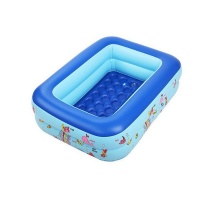 Kids Inflatable 2 Rings Rectangular Swimming Pool