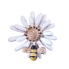 Crystal Geometry Brooch Pins For Women Bee With Flower Photo