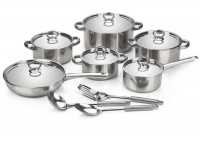 High End Set Of 15 Piece Stainless Steel Cookware