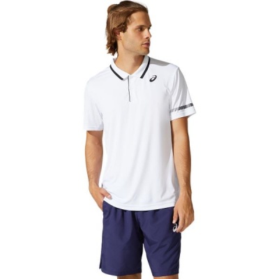 ASICS Mens Court Polo Tennis Shirt Brilliant White