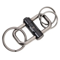 TROIKA Keyring with Quick Release Slide Lock 2 Way Key Black
