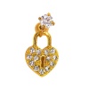 Androgyny Steel Heart Lock Cartilage Stud Set With Cubic Zirconias Photo