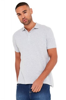 Photo of I Saw it First - Mens Grey Marl Short Sleeve Polo T-Shirt