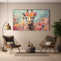 Canvas Wall Art Girafe Garden Gala BK0084