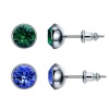 Civetta Spark 6mm Chene Stud Swarovski Emerald & Sapphire Crystal Photo
