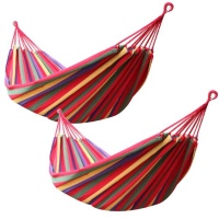 Camping Outdoor Hammock Set of 2 Red