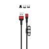 Earldom EC-IMC022 Magnetic Braided All-in-1 Cable 1m — Red Photo