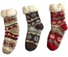 Winter Socks Warm Fleece Floor Non Slip Silicon Assorted 3 Pairs Knit Wool