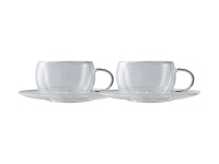 Maxwell Williams Maxwell and Williams Blend Double Wall Espresso Cup and Saucer 80ml Set of 2